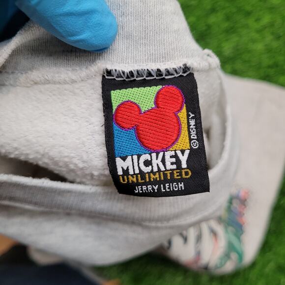VTG 90s Mickey Unlimited Sweatshirt Boxy Cropped Fit Disney Mens Large Baggy - Picture 6 of 6